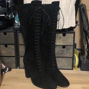 Black Suede Eugenia Kim Amber Lace Up Boot